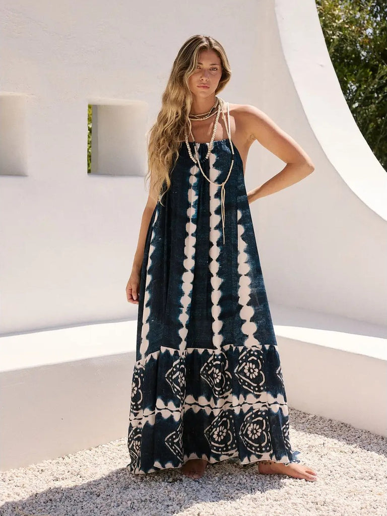 Drifters Krishna Maxi Dress - Indigo Blue / Jen Rossi Collection: Jen' | OCN Culture Drifters Krishna Maxi Dress - Indigo Blue / Jen Rossi Collection: Jen' | OCN Culture