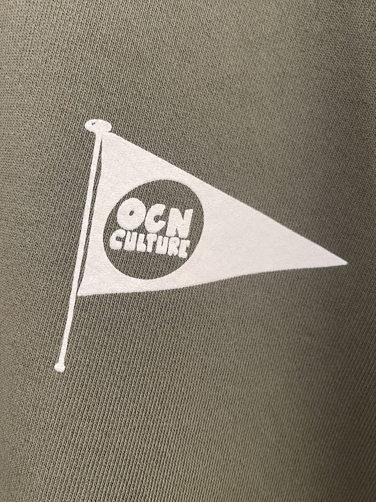 Organic Crewneck Sweatshirt - FLAG SHIP DESIGN / Seaweed Green - OCN CULTURE