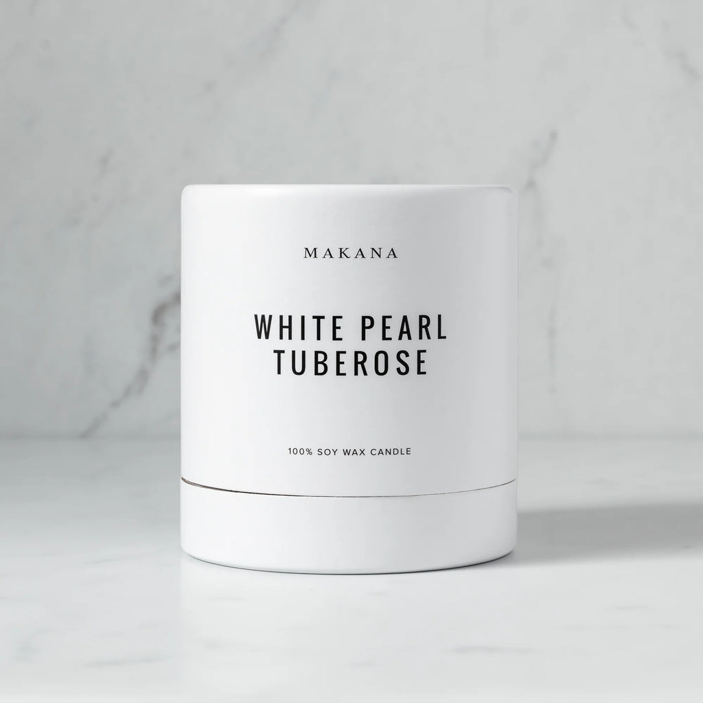 White Pearl Tuberose Candle - Makana