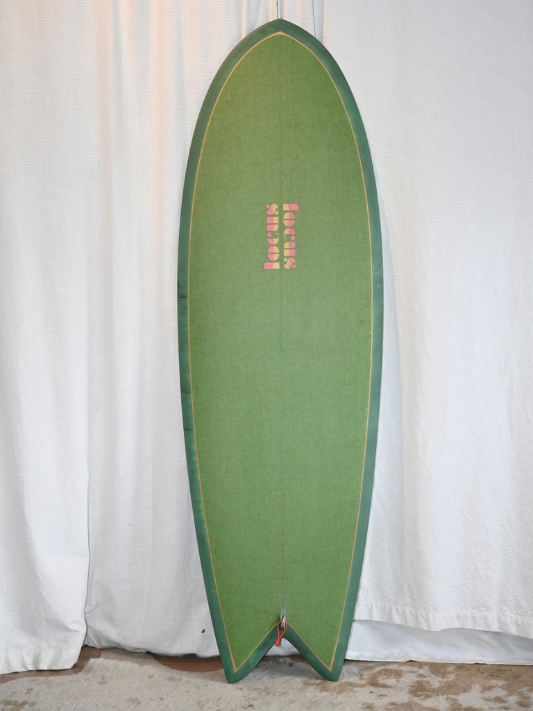 Locus Surfboards By Tyler Hopkins 5’8” Blue Fin Fish w/ Wood Fins