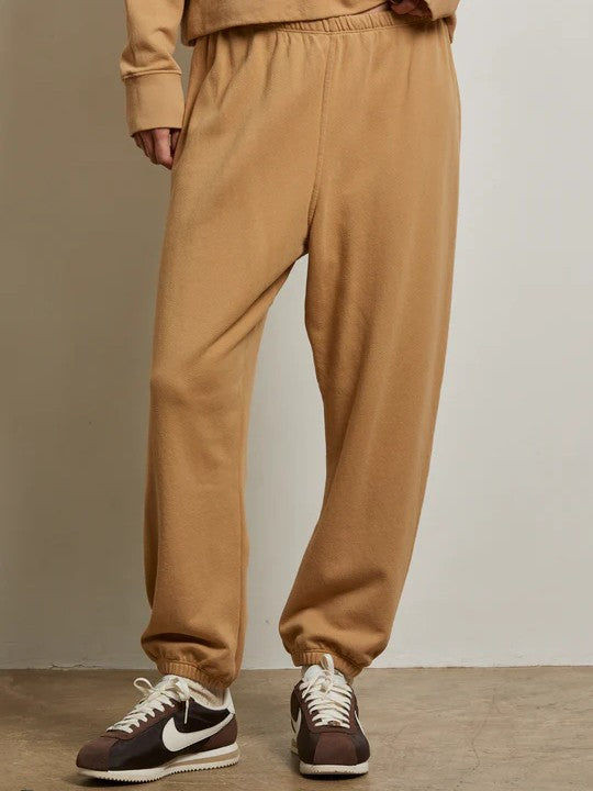 Johnny Jogger French Terry Sweatpants - Suede - Perfect White Tee