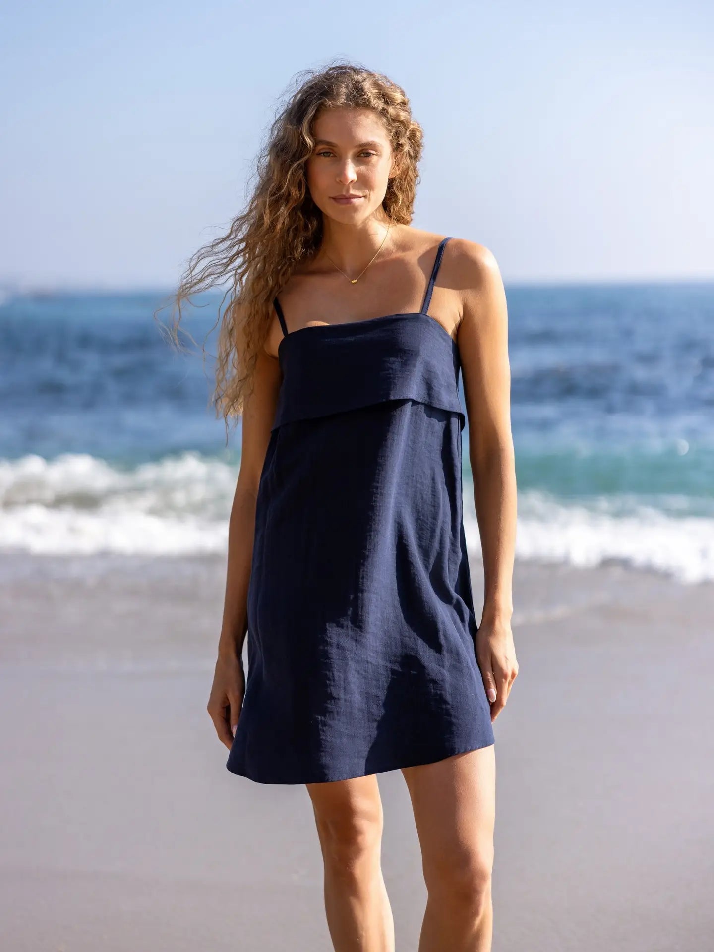 Indy Mini Dress - Navy - The Handloom | OCN Culture Indy Mini Dress - Navy - The Handloom | OCN Culture