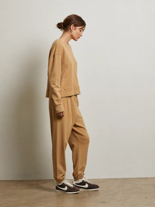Johnny Jogger French Terry Sweatpants - Suede - Perfect White Tee