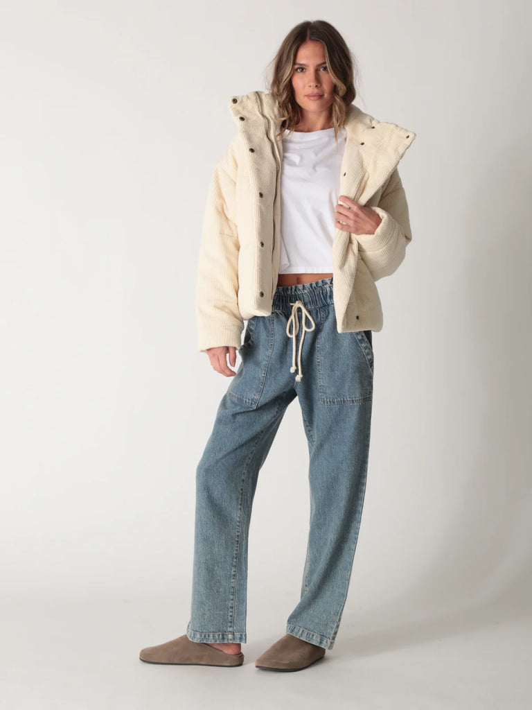 Puffer Corduroy Jacket - Bone - Electric & Rose