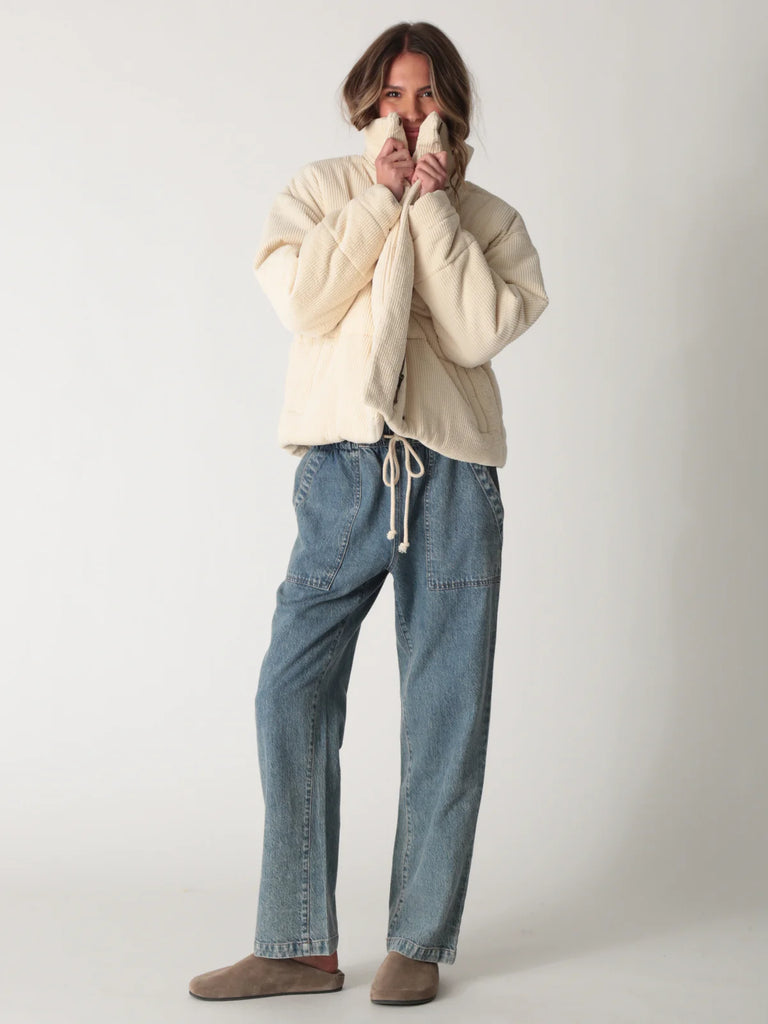 Puffer Corduroy Jacket - Bone - Electric & Rose