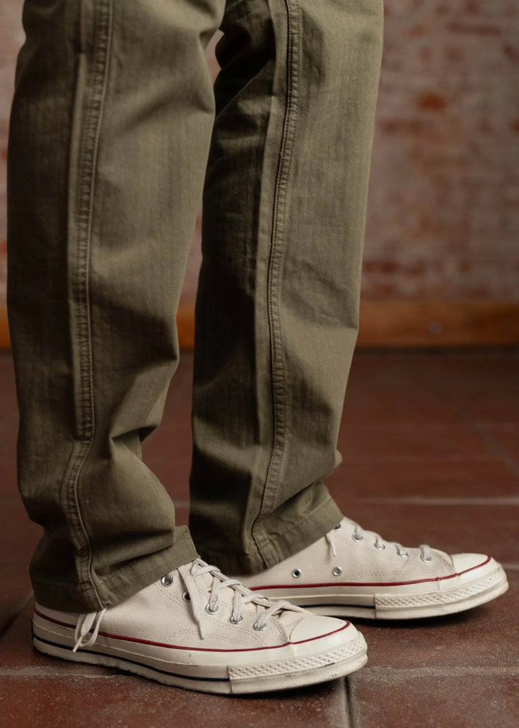 Herringbone Brigade Pant  - Army Green -  Iron and Resin