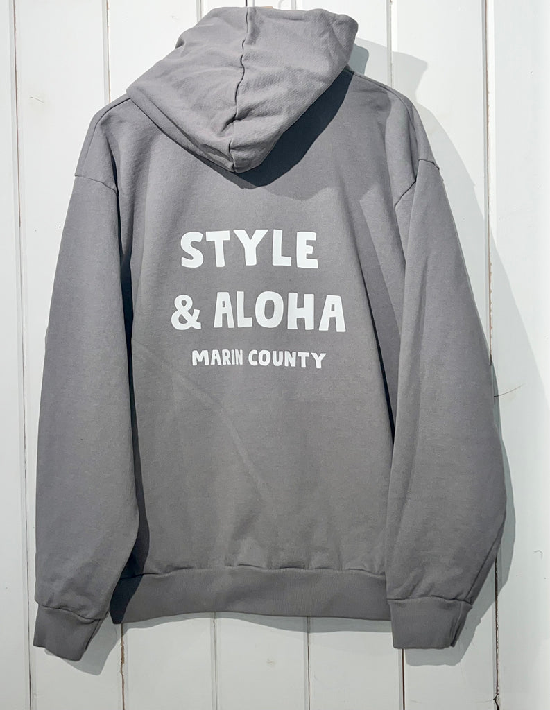 Organic Hoodie Sweatshirt (UNISEX) - Storm Gray / OCN CULTURE “Style & Aloha”