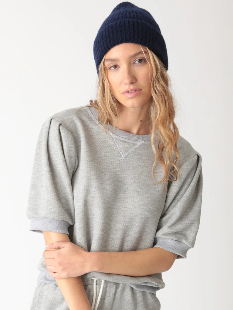 Casey Short Sleeve Sweatshirt - Heather Grey - by Electric Rose