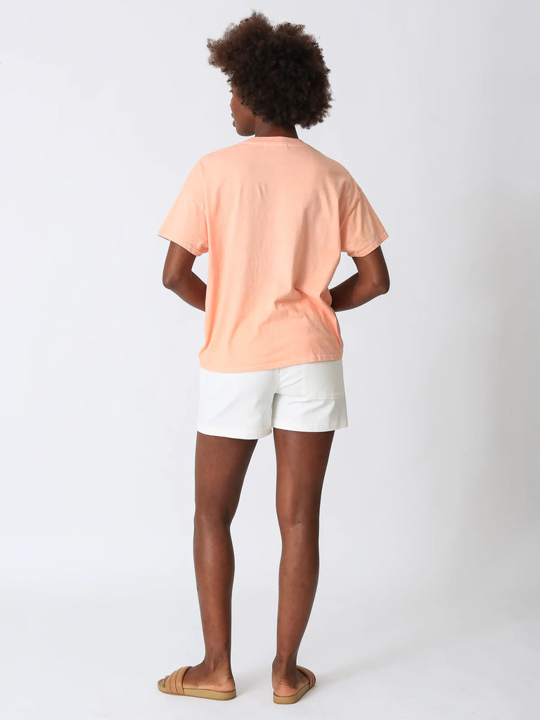 Chase V-Neck Tee - Acid Peach - by Electric Rose