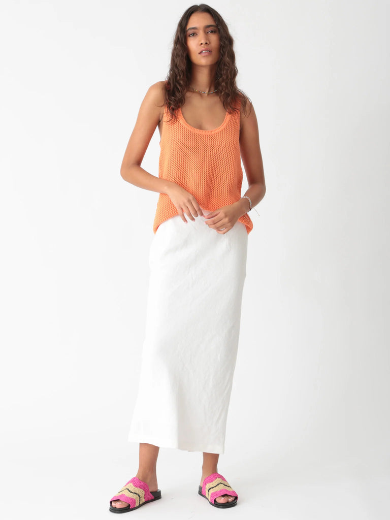 Jayson Cotton Sweater Tank - Tangerine - by Electric Rose