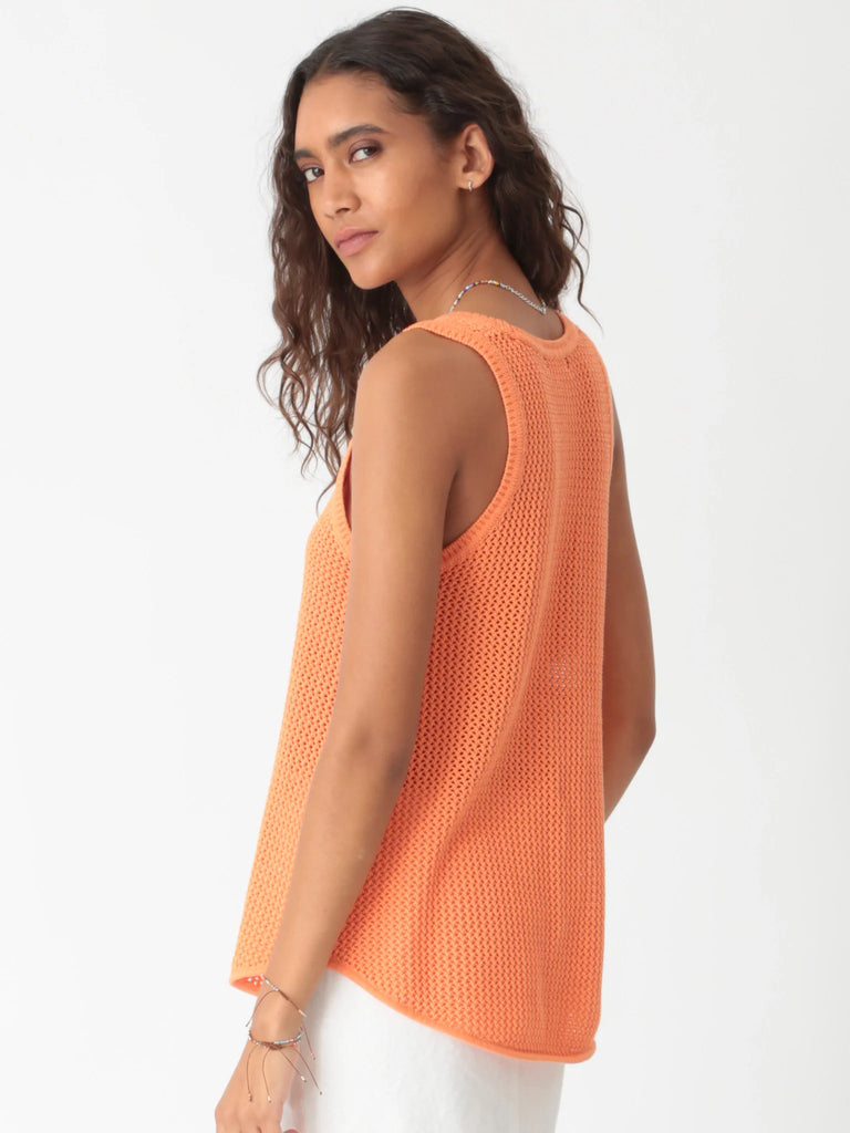 Jayson Cotton Sweater Tank - Tangerine - by Electric Rose