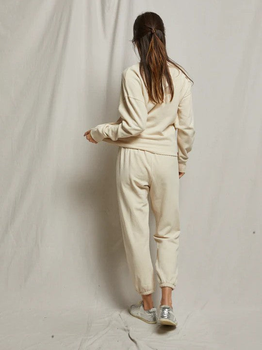 Johnny french terry sweatpants - Sugar - Perfect White Tee