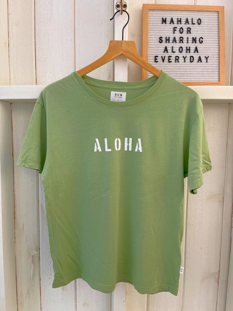 Organic Seafoam Green T-Shirt - ALOHA / OCN CULTURE