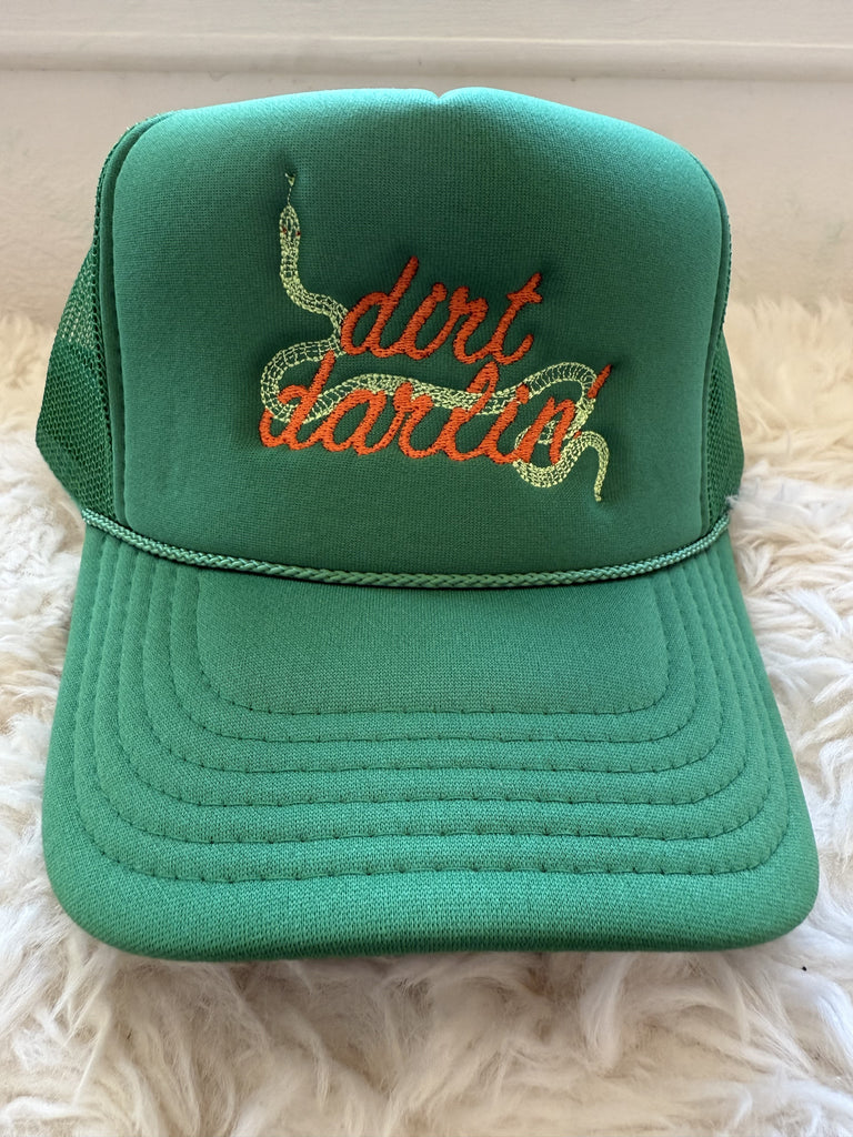 The Dirt Darlin' Snake Trucker Hat / Kelly Green