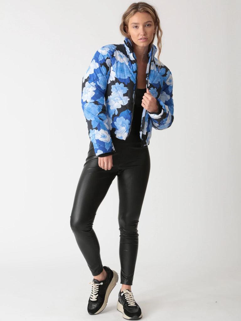 Easton Puffer Jacket - Onyx / Ice Floral - by Electric Rose