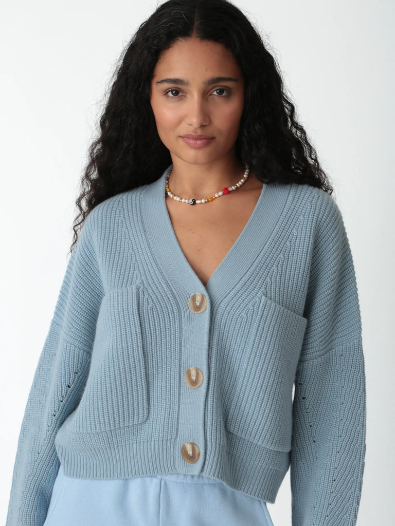 Cora Cardigan Sweater - Ice Blue - by Electric Rose