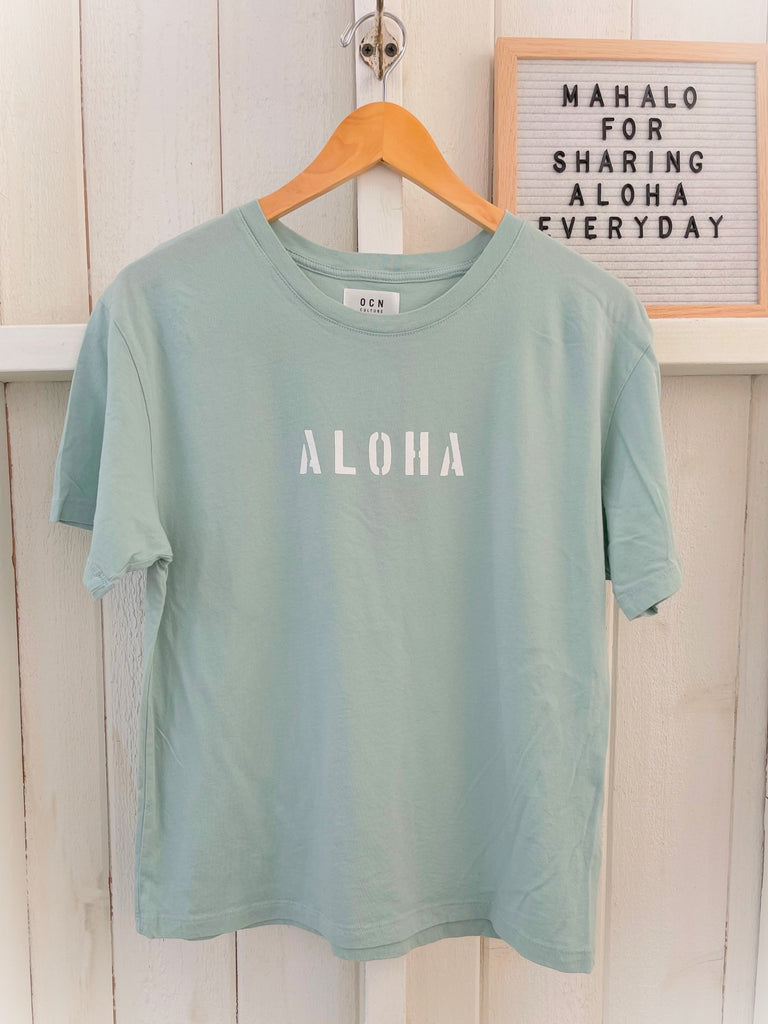 Organic Aqua Blue T-Shirt - ALOHA / OCN Culture