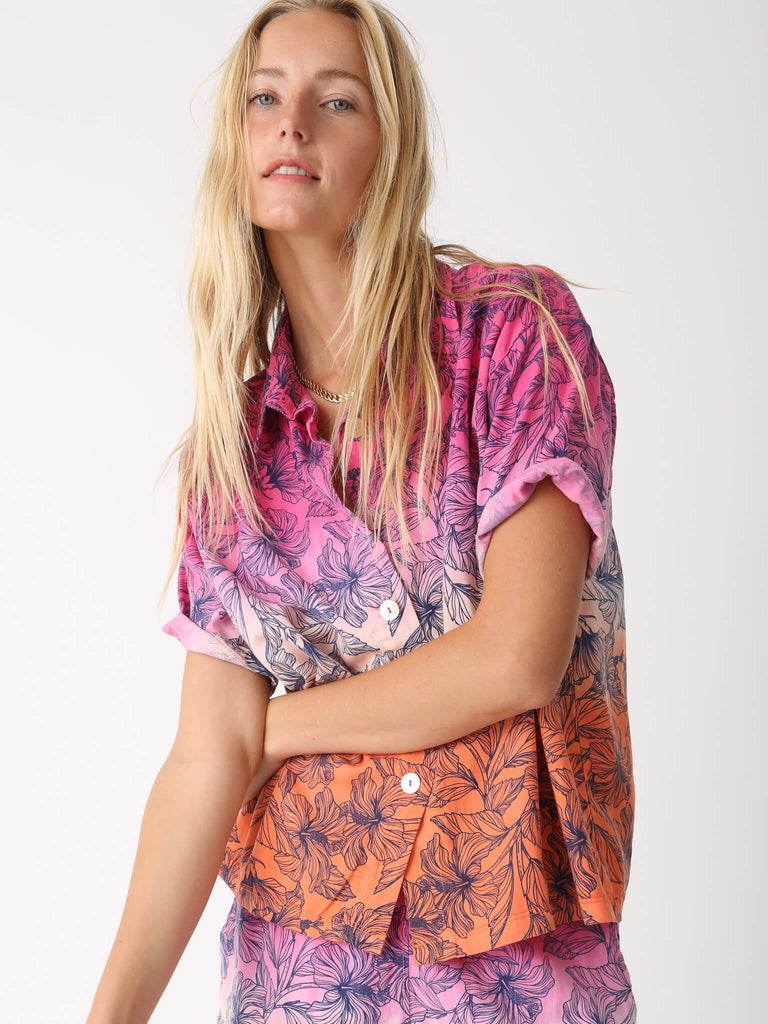 Cole Blouse - Hibiscus Paradise Print (by Electric Rose)
