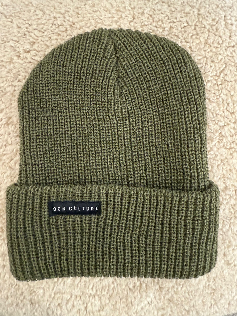 OCN Rolled Cuff Beanie - Military Green