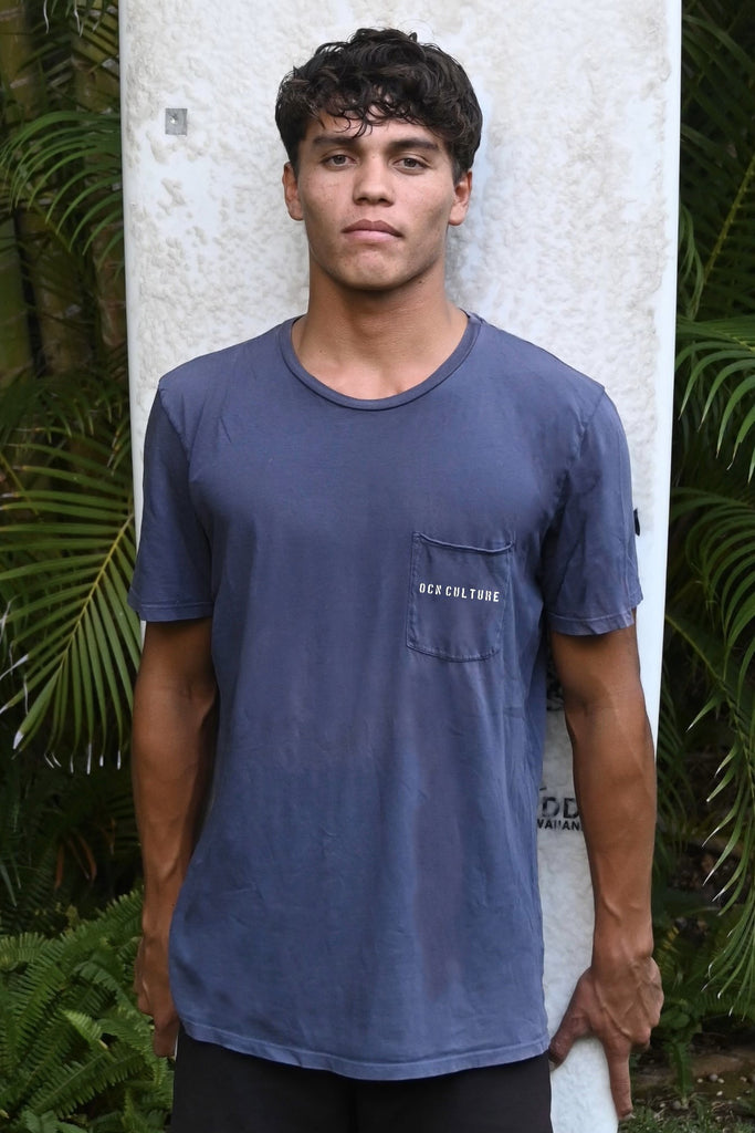 JTR "Honolulu" Organic Raw Pocket T-Shirt  - Dark Navy Blue / OCN Culture