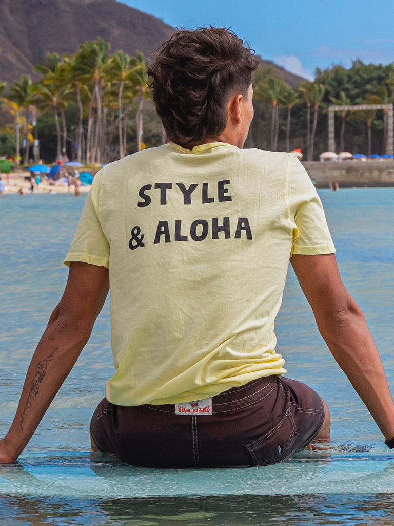 JTR "Style + Aloha" Organic T-Shirt  - Butter Yellow / OCN Culture