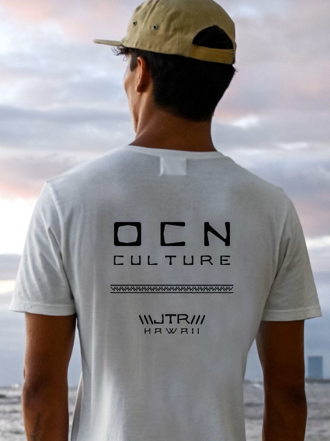 JTR “Hawaii” Organic T-Shirt - White / OCN Culture | OCN Culture