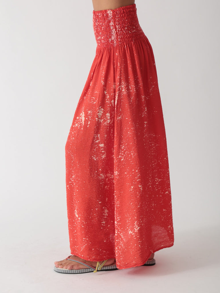 Lily Skirt - Red Spray - Electric Rose