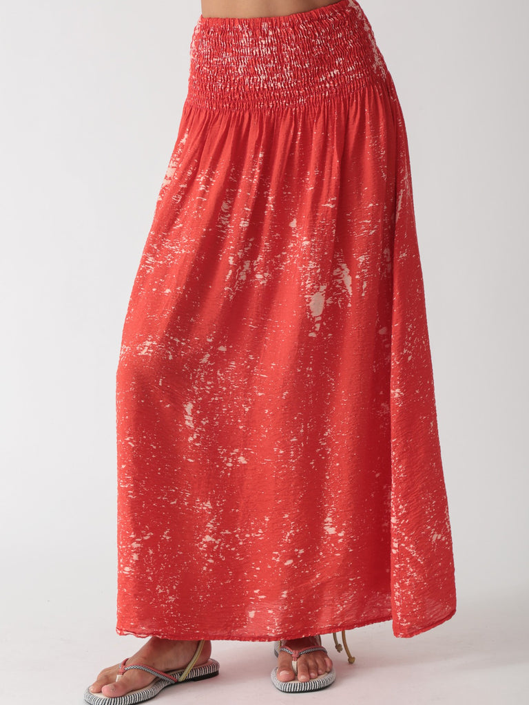 Lily Skirt - Red Spray - Electric Rose