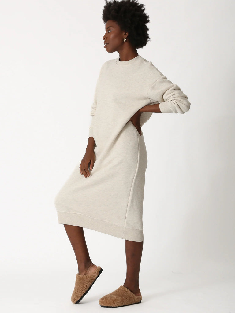 Sawyer Dress - Oatmeal Heather - by Electric & Rose