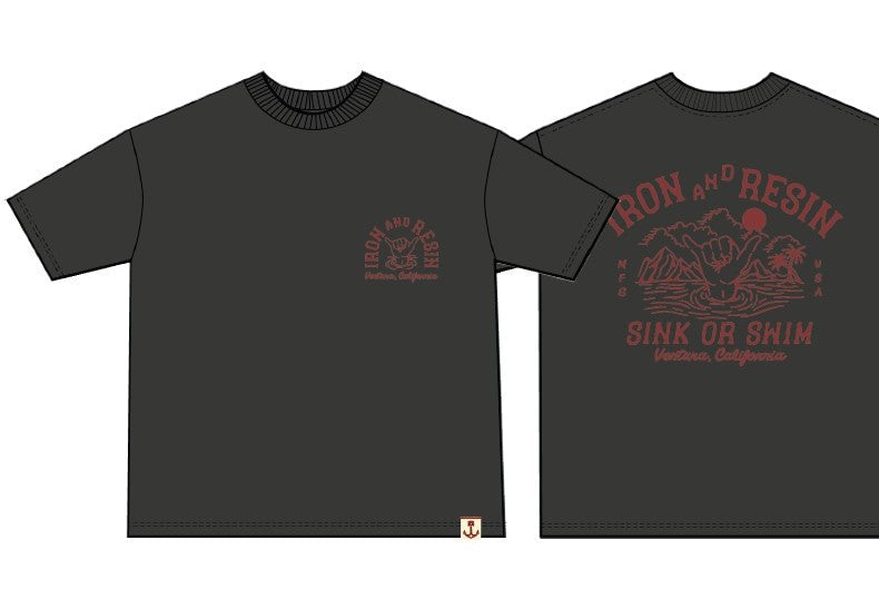 Sink or swim pocket tee - Black - Iron & Resin