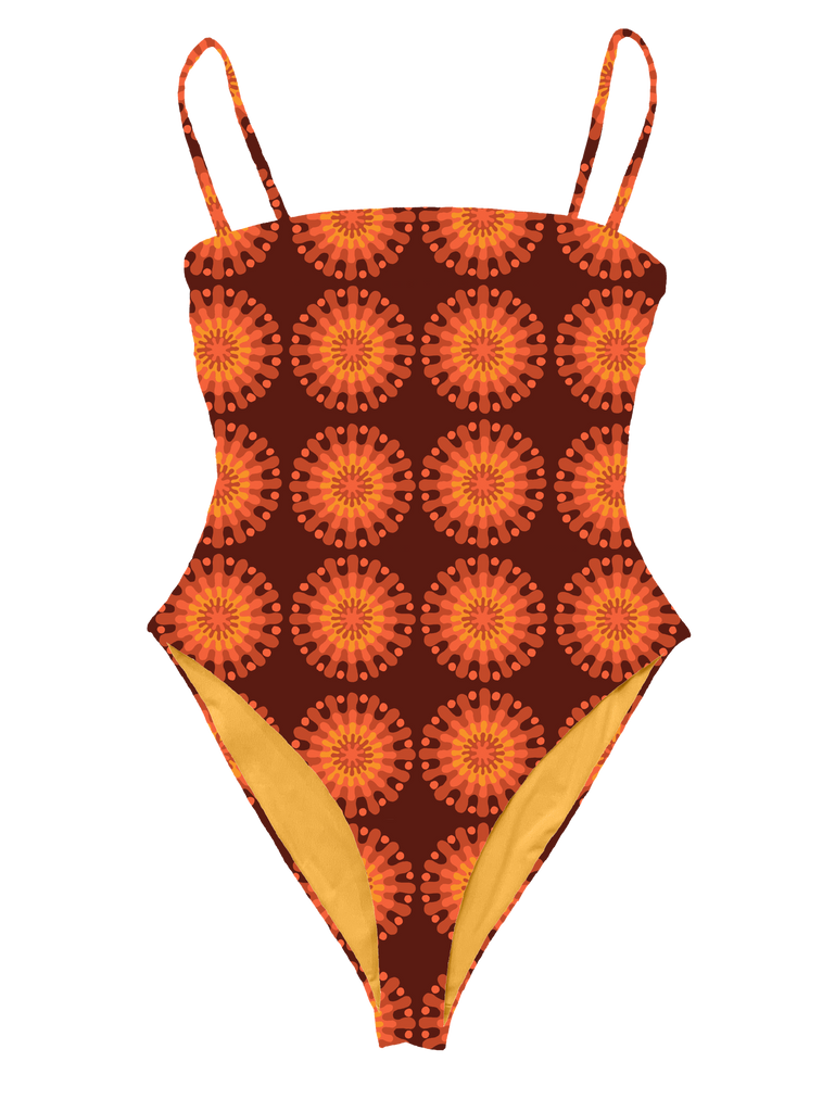 Orange Asterisk One-Piece Body or Swim Suit  - Kambric Goods