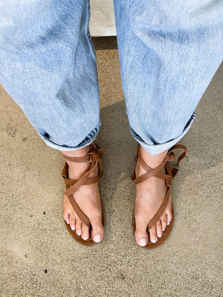 LEATHER SLIDE SANDAL "TARA" - HEATHERMARIE HEATON