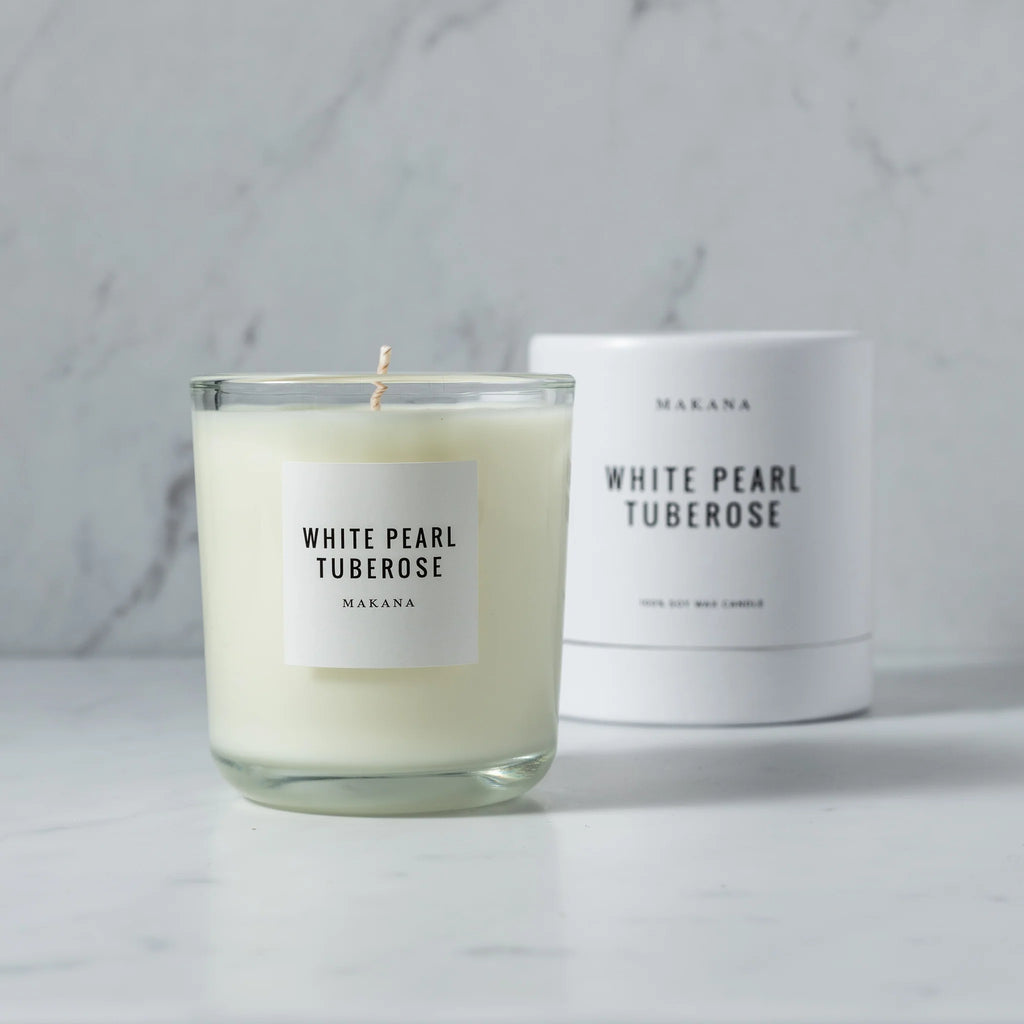 White Pearl Tuberose Candle - Makana