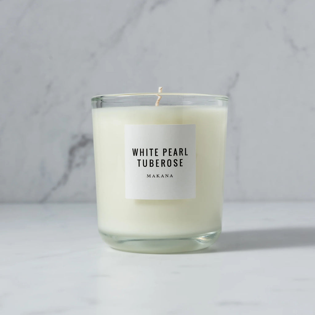 White Pearl Tuberose Candle - Makana