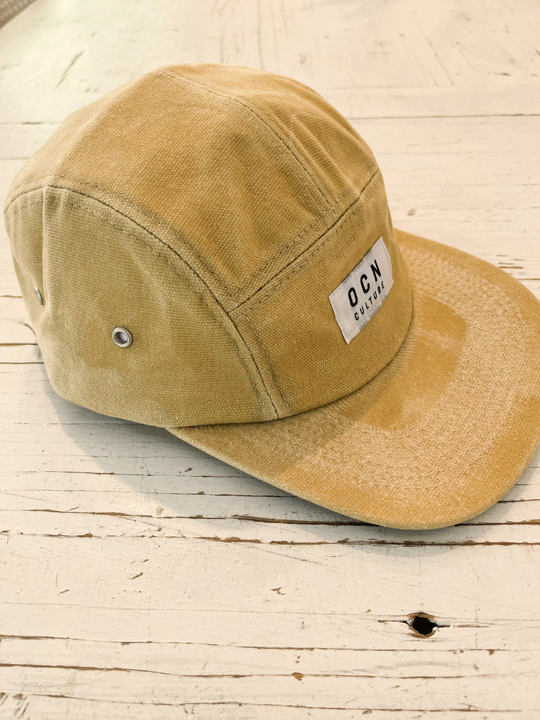 OCN Culture Waxed Canvas 5 Panel Hat Camper - Misted Yellow