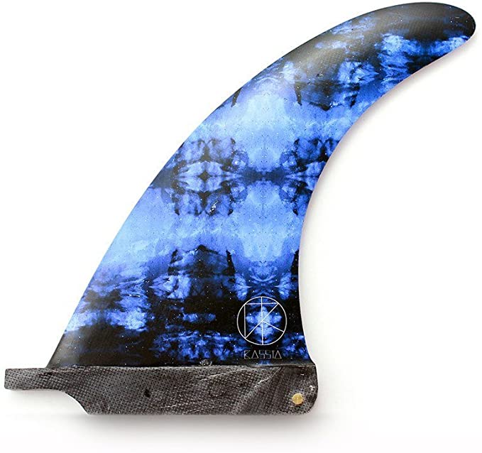 Kassia Meador Tie Dye Longboard Fin Blue Art 7.5"