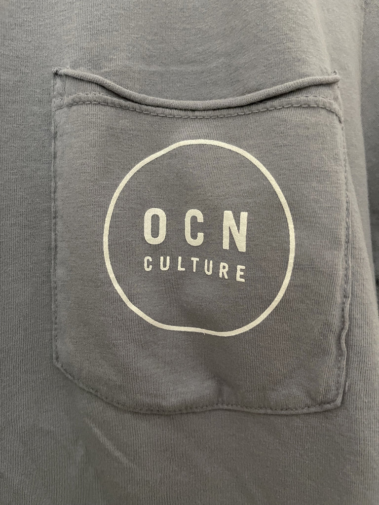 Organic Raw Pocket T-Shirt - Fog / OCN Culture Legacy Logo