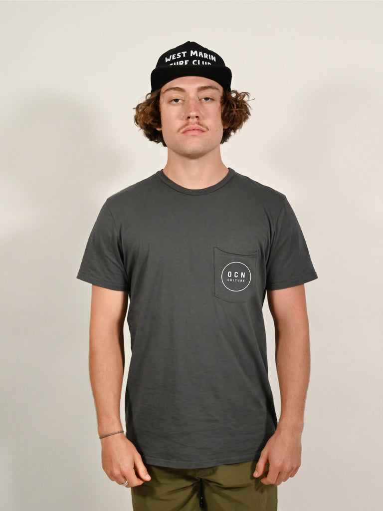 Organic Raw Pocket T-Shirt - Bonfire /  OCN Culture Legacy Logo