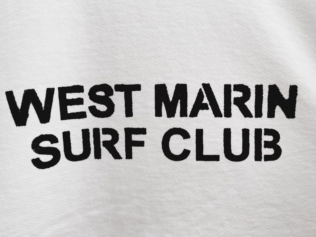 Organic Crewneck Sweatshirt - White (WEST MARIN SURF CLUB)